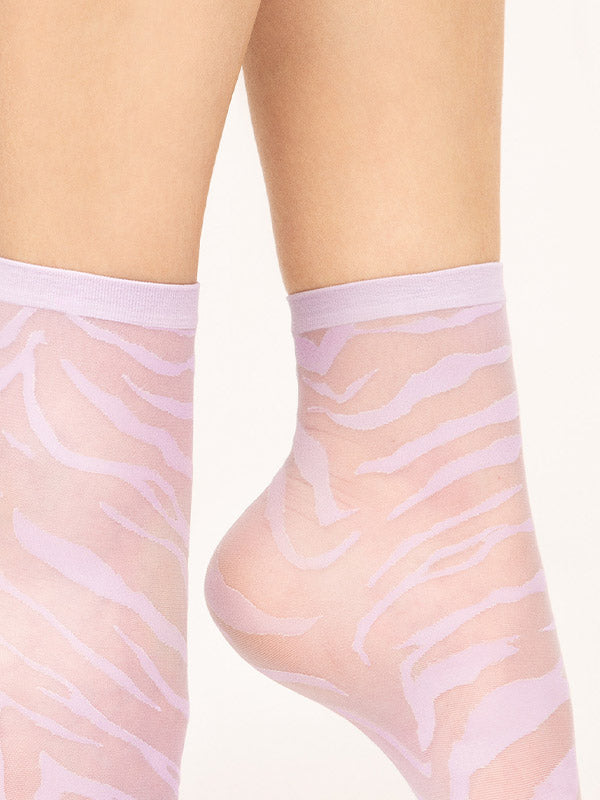 Fiore zebro rašto kojinaitės "Steppe 15 Den Light Lilac"