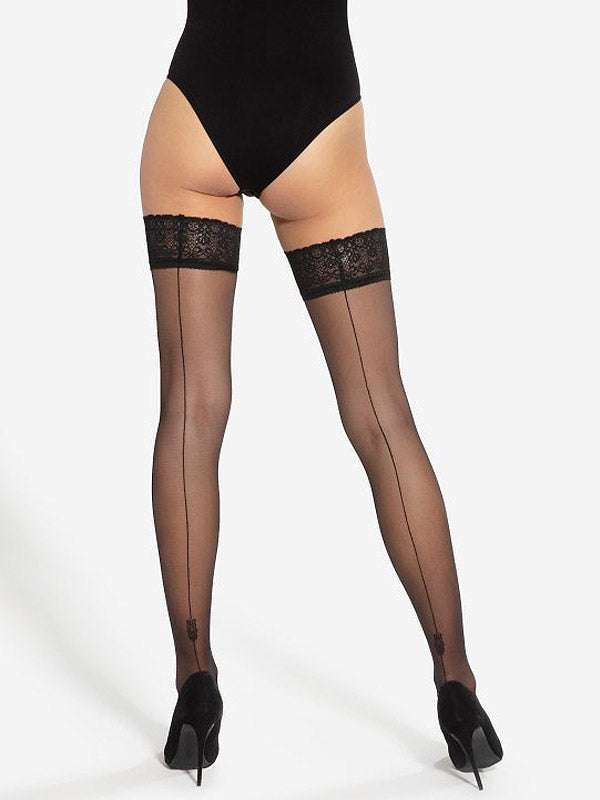Gatta prilipinamos kojinės su siūle "Assel 04 20 Den Black"