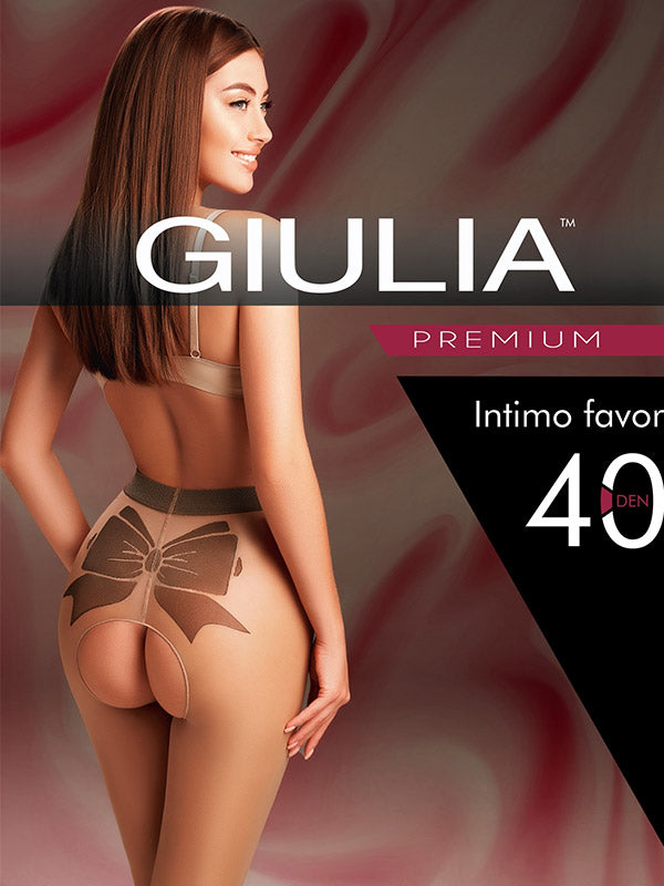Giulia pėdkelnės atviru tarpkoju "Intimo Favor N.1 40 Den Nero"