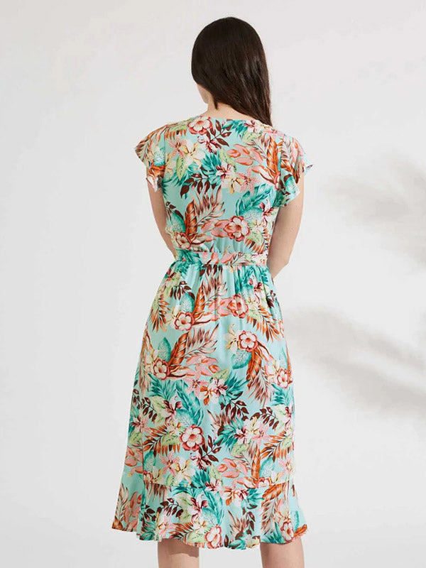 Ysabel Mora vasarinė suknelė "Amber Light Blue - Multicolor Flower Print"