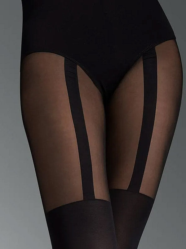 Marilyn pėdkelnės su kojinių imitacija "Zazu Line 60 Den Black"