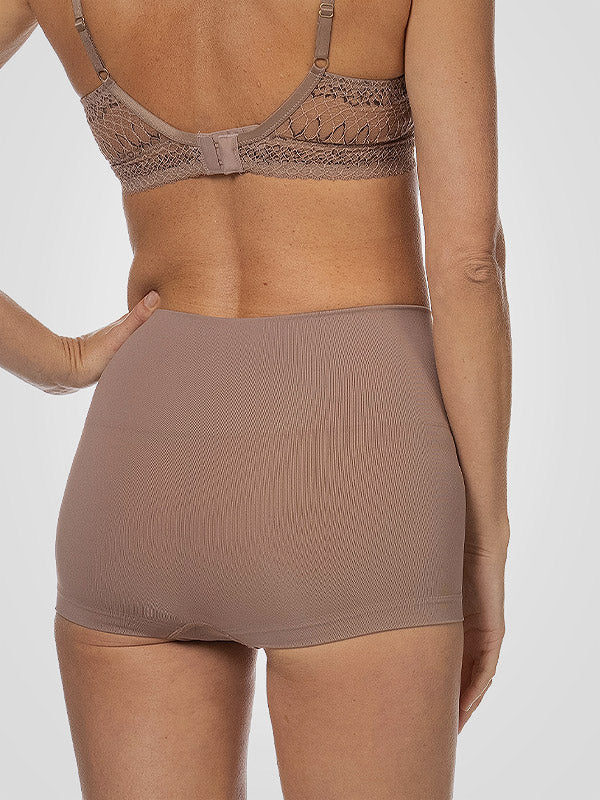 Spanx koreguojantys paaukštinto juosmens šortukai iš perdirbto nailono "Ecocare Caffe"