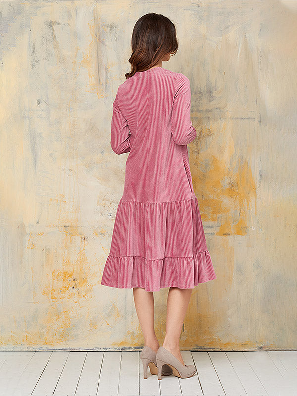 Lega medvilninė suknelė "Magdalena Pink Velvet"