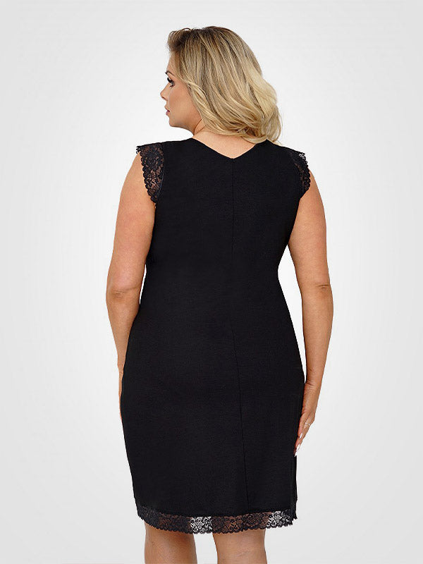 Donna viskoziniai naktiniai su nėriniais "Vera Plus Black"