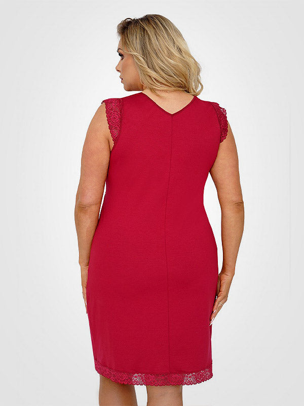 Donna viskoziniai naktiniai su nėriniais "Vera Plus Burgundy"