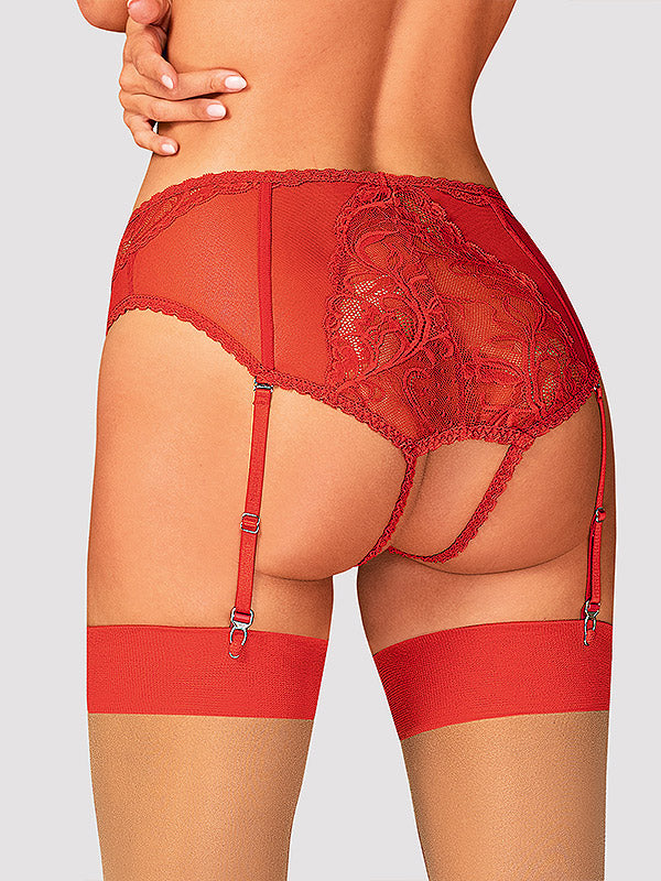 Obsessive nėriniuotos kelnaitės su dirželiais "Dagmarie Red"