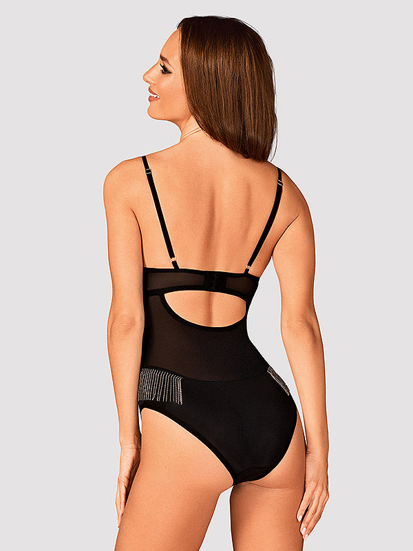 Obsessive push up triko su grandinėlėmis "Milladis Black"