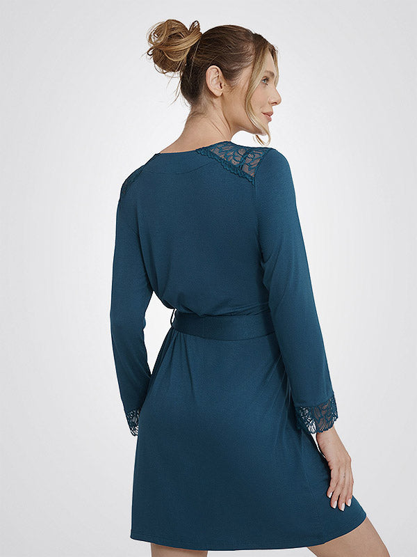 Esotiq viskozinis chalatas "Nox Teal"