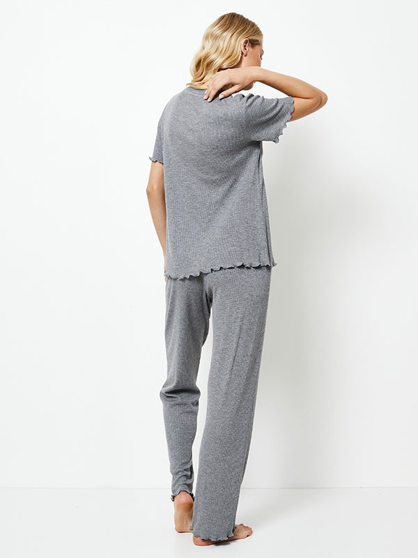 Aruelle ilga viskozinė pižama "Jasmine Long Grey"