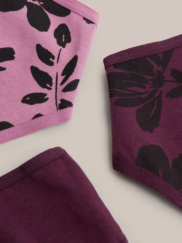 Esotiq 3 medvilninių kelnaičių komplektas "Mia - Mia Violet - Pink - Black"