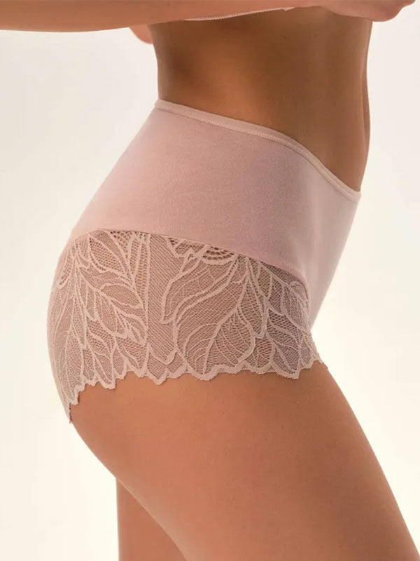 Esotiq 2 medvilninių kelnaičių komplektas su nėriniais "Pinky Nude - Violet"