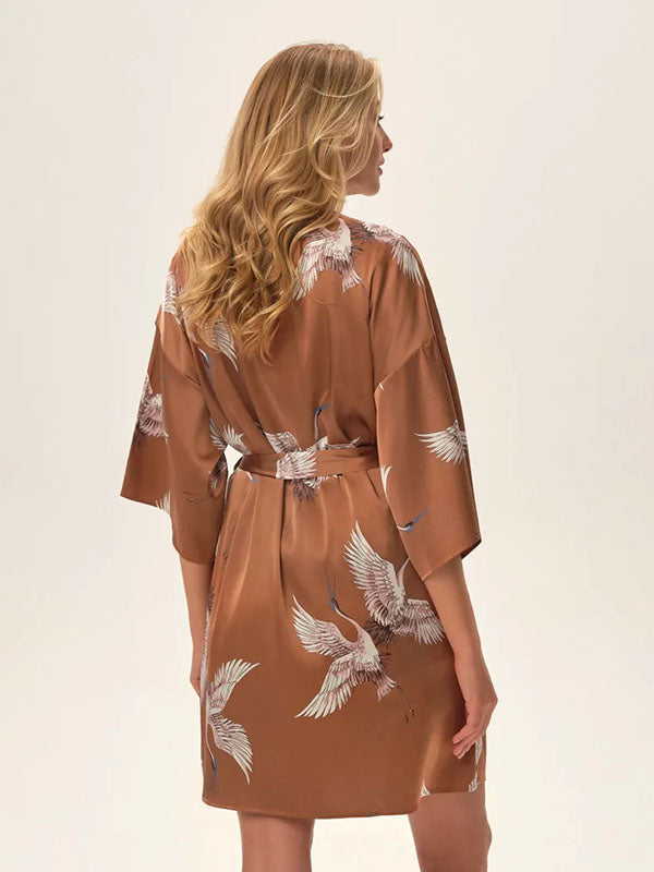 Esotiq kimono stiliaus chalatas "Jael Brown - Multicolor"