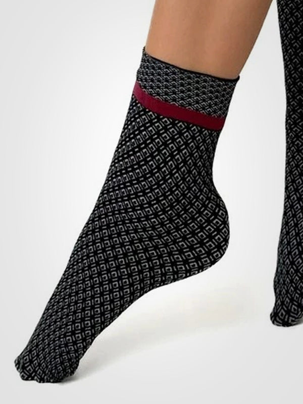 Veneziana raštuotos kojinaitės "Mirabella 40 Den Grey - Black"