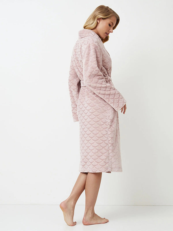 Aruelle raštuotas minkštas chalatas "Alison Dusty Pink"