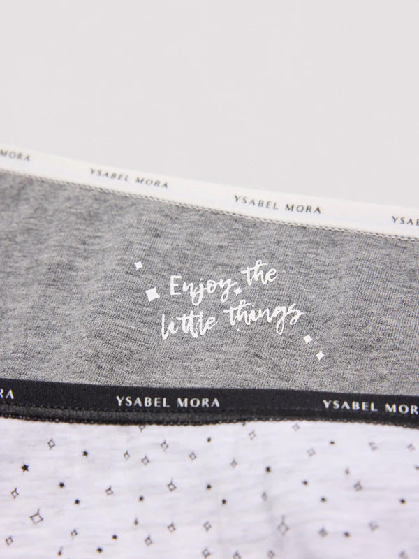 Ysabel Mora 2 medvilninių kelnaičių komplektas "Layla Grey - Melange"