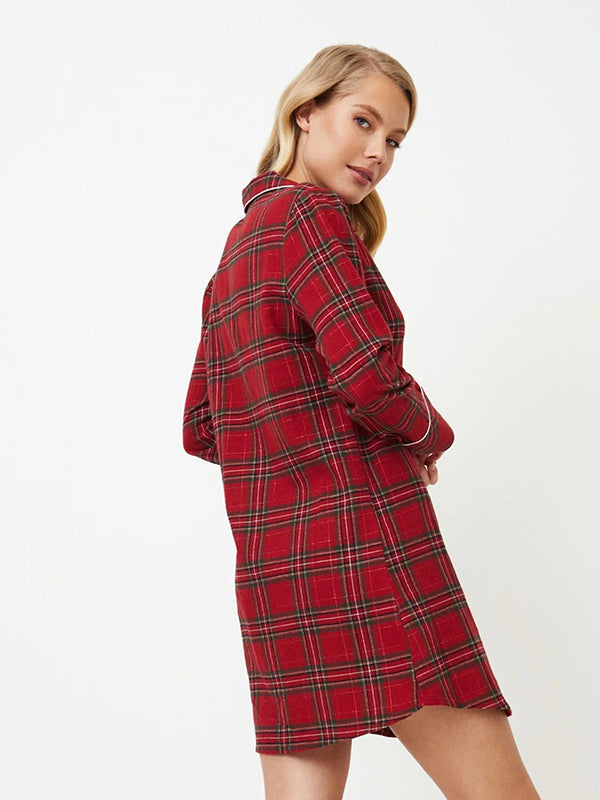 Aruelle medvilniniai naktiniai marškiniai "Holly Red"