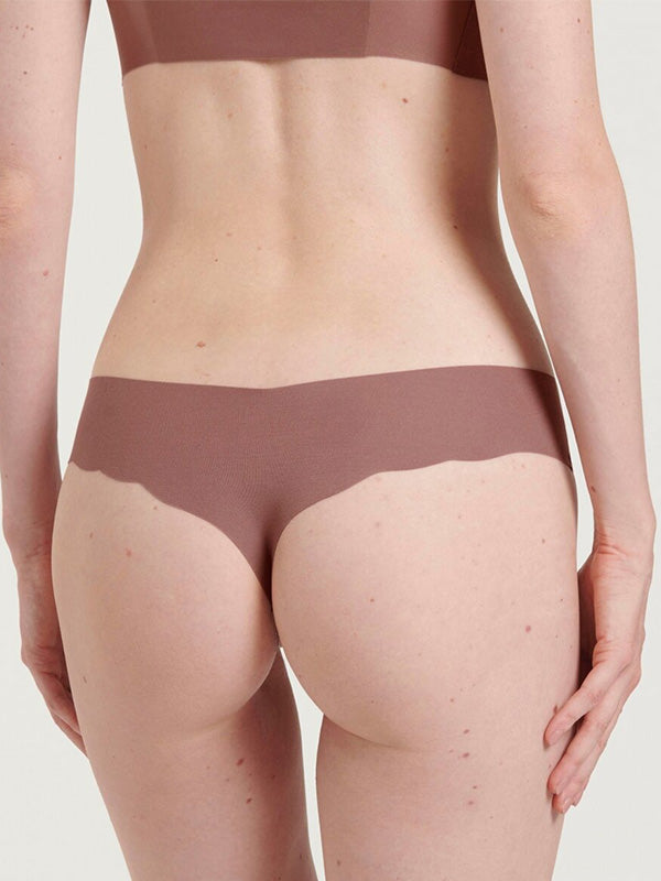 Sloggi 2 lazeriu kirptų modalo stringų komplektas "Zero Modal 2.0 Dark Pink"