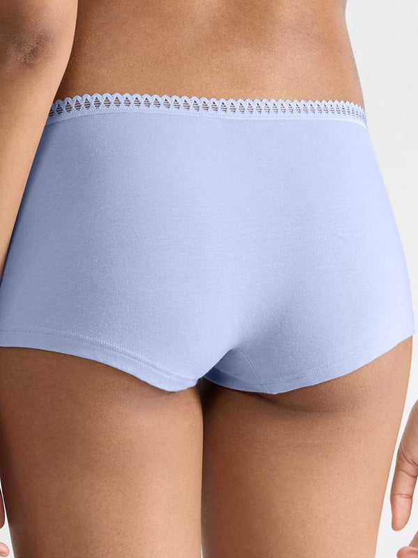 Sloggi 3 medvilninių kelnaičių šortukų komplektas "Go Crush White - Blue - Dark Blue"