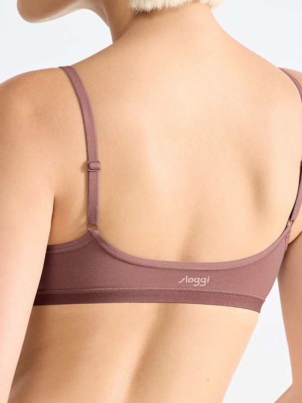 Sloggi organinės medvilnės minkšta liemenėlė "Go Daily Top Dark Pink"