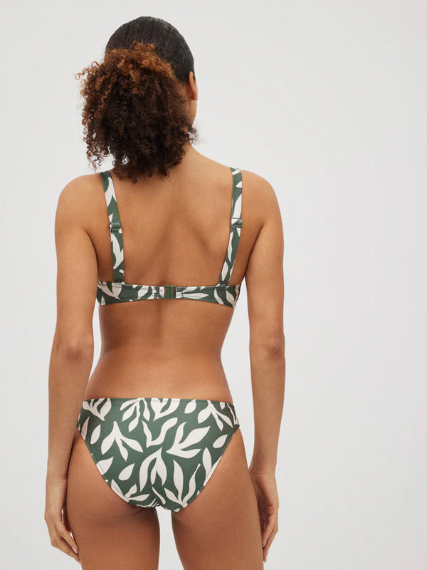 Ysabel Mora bikini maudymosi kostiumėlis formuotais kaušeliais "Cory Moss - Beige Floral Print"