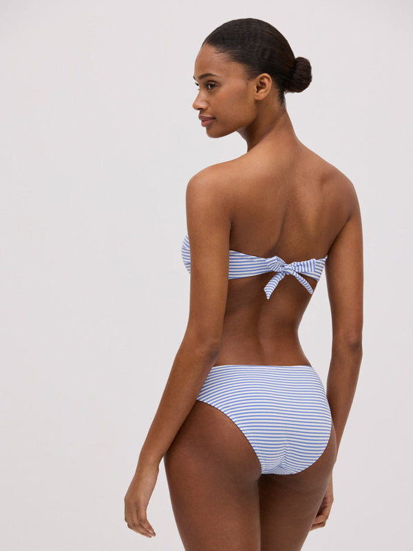 Ysabel Mora bandeau maudymosi kostiumėlis formuotais kaušeliais "Lorena White - Blue"