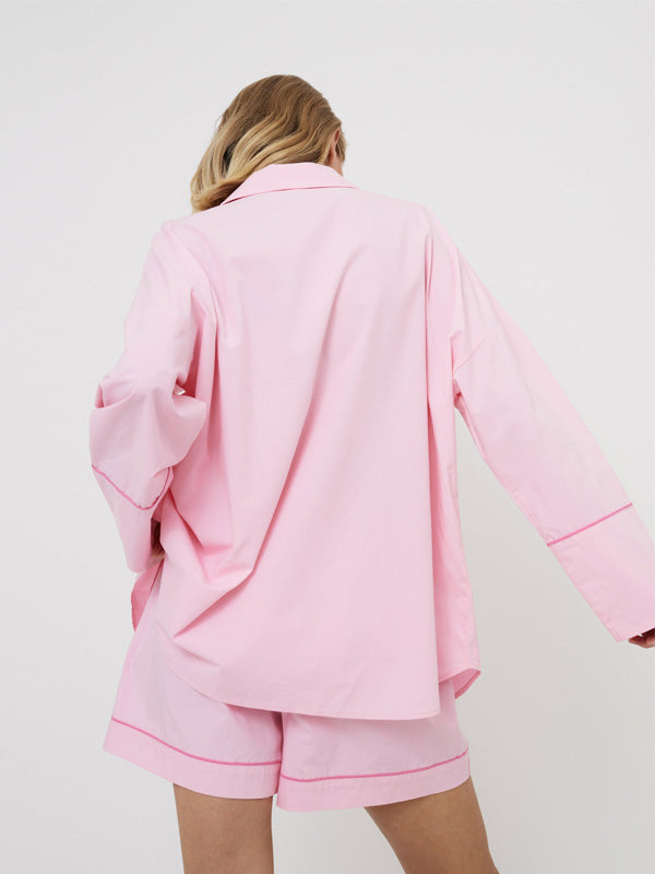 Aruelle medvilnės ir modalo laisvalaikio kostiumėlis "Penelope Short Light Pink"