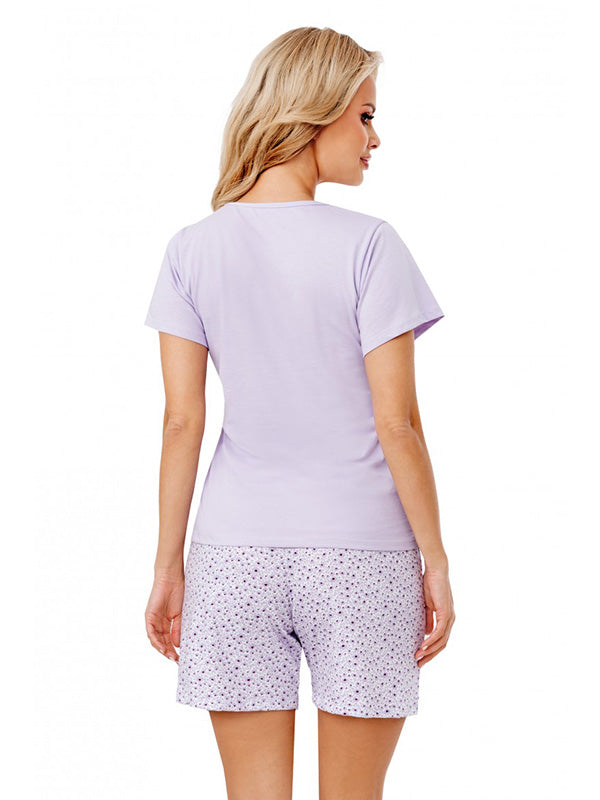 Donna medvilninė pižama su šortais "Fiorella Light Violet"