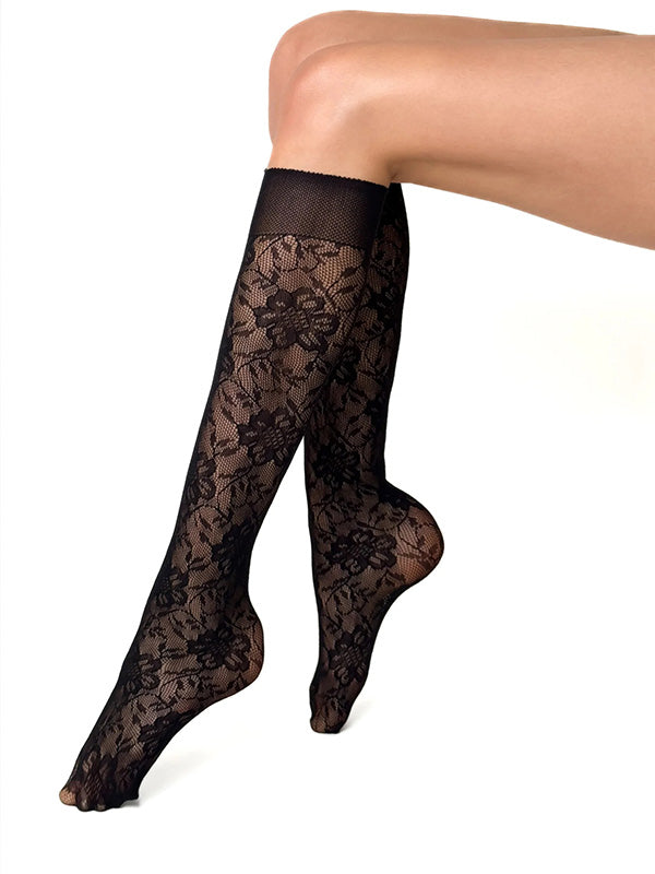 Veneziana nėriniuotos puskojinės "Bellarosa Black"