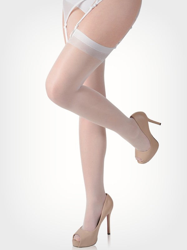 Fiore prisegamos kojinės "Romance 20 Den White"