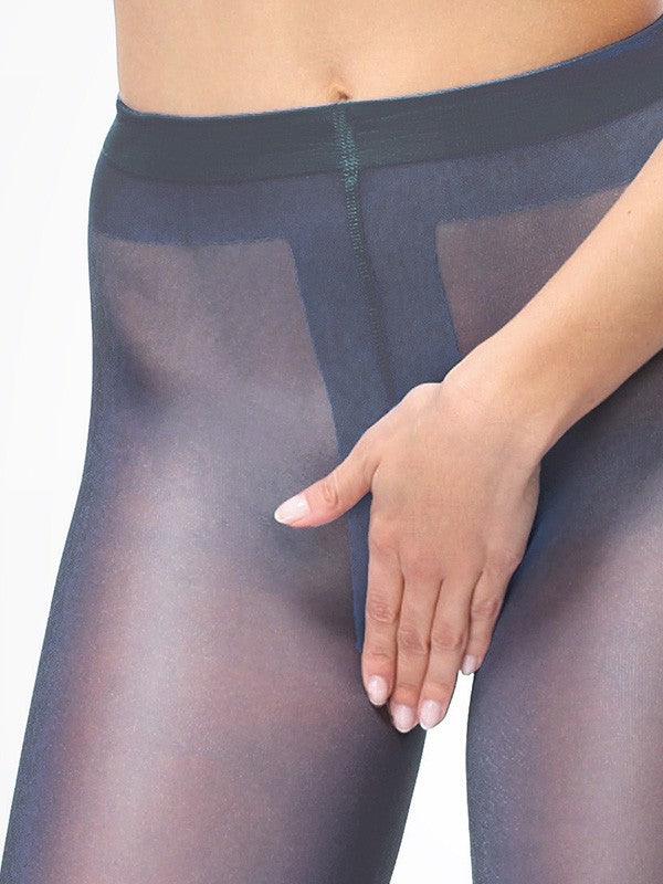 MissO blizgios pėdkelnės atviru tarpkoju "Wild 20 Den Dark Blue"