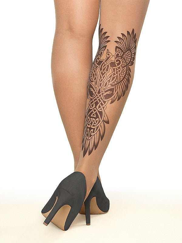 Stop & Stare pėdkelnės su tatuiruote "Celtic Phoenix 20 Den Sun"