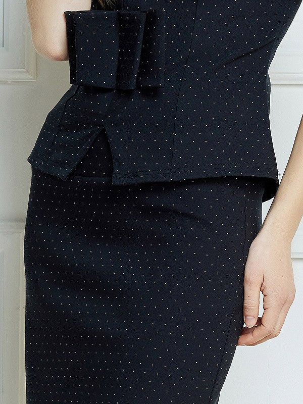 Lega viskozinis sijonas "Cecilia Black - White Dots"