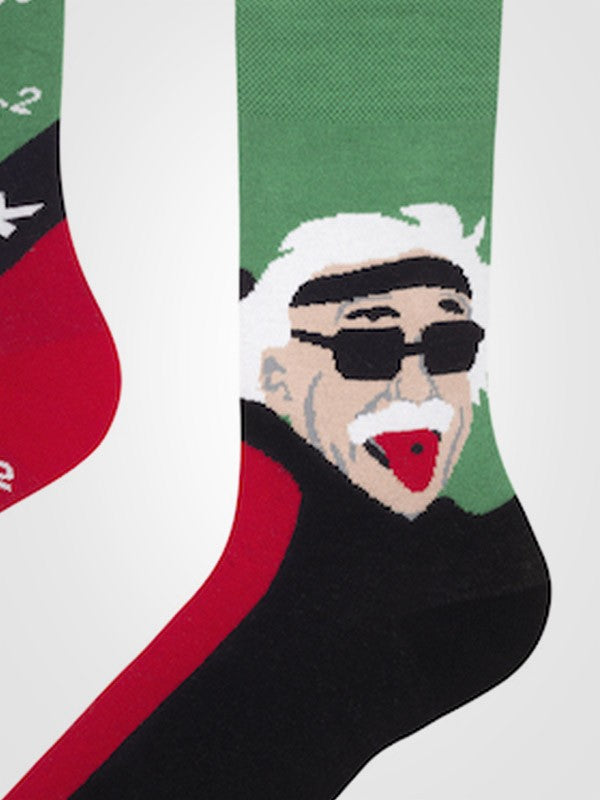 Spalvotos Kojines unisex medvilninės kojinės "Rock & Stein Green - Black - Red"