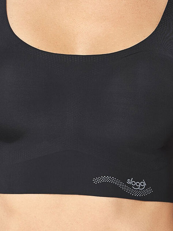 Sloggi lazeriu kirpta minkšta bevielė liemenėlė "Zero Feel Top Black"