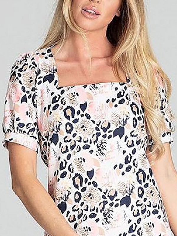 Figl suknelė "Randi Beige - Multicolor Leopard Print "