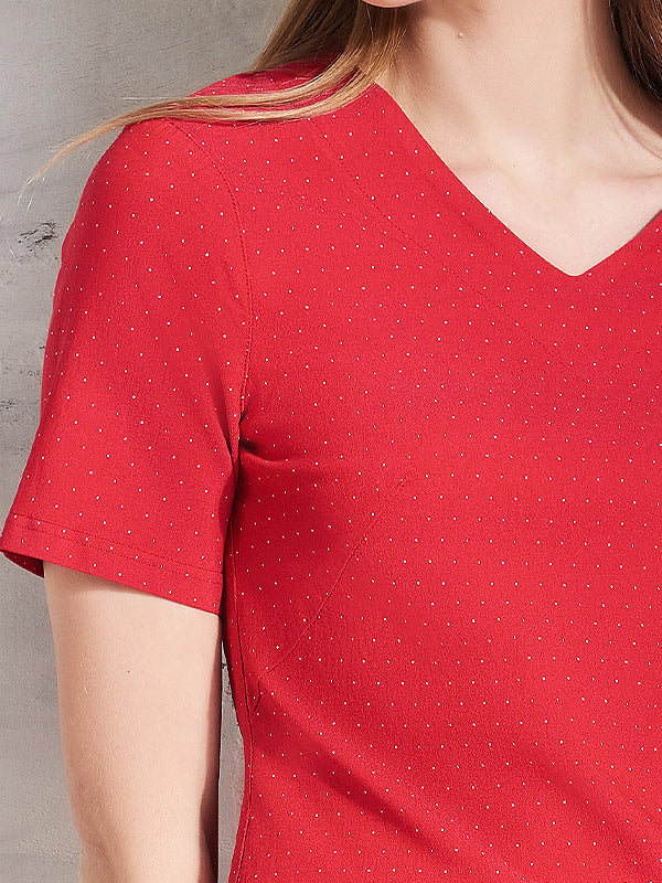 Lega viskozinė palaidinė "Gracen Red - White Dots"