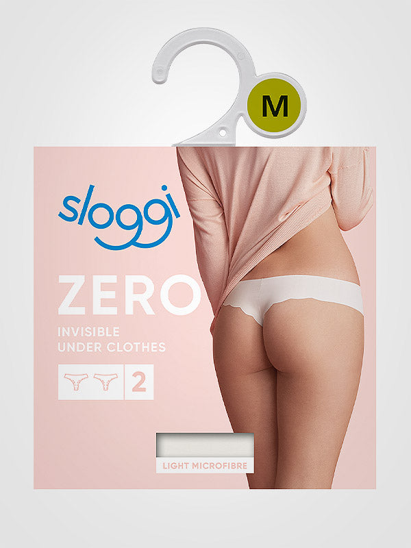 Sloggi 2 lazeriu kirptų mikrofibros kelnaičių stringų komplektas "Zero Microfibre H Hipstring Cream"