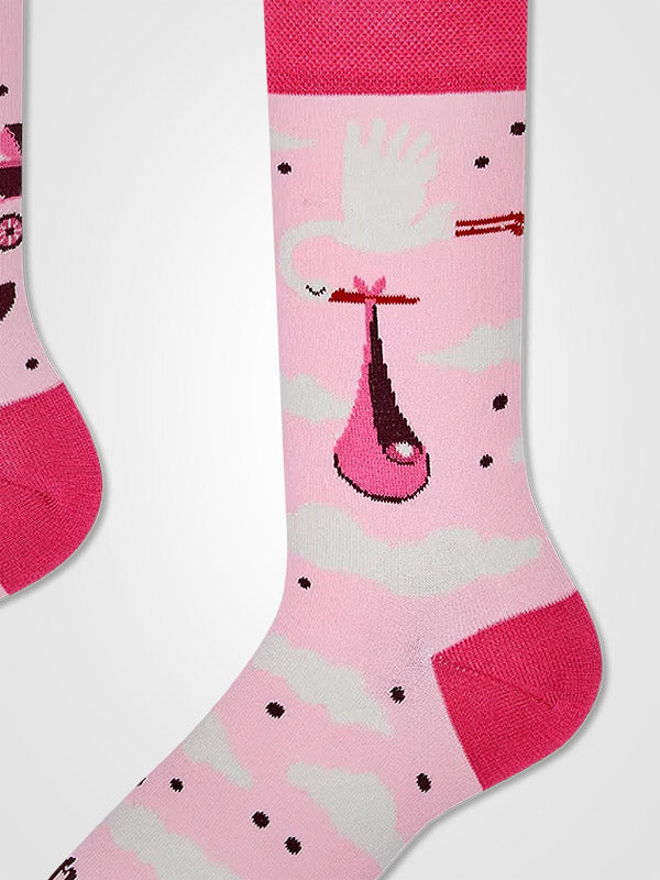 Many Mornings unisex medvilninės kojinės "It's A Girl Pink"