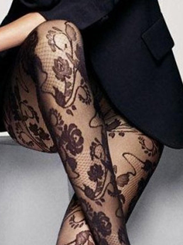 Veneziana raštuotos pėdkelnės "Fiori 20 Den Black"