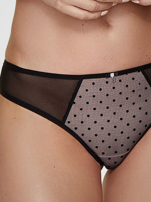 Gorteks taškuotos kelnaitės stringai "Ciao Black - Pink"