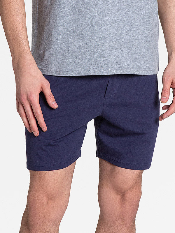 Henderson medvilninė vyriška pižama "Lark Melange - Navy"