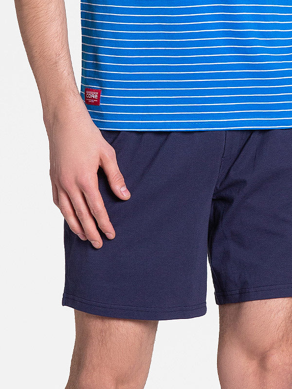 Henderson medvilninė vyriška pižama "Lane Blue - Navy - White Stripes"