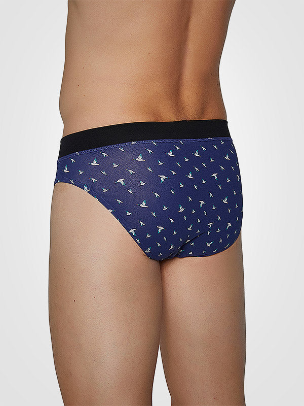 Ysabel Mora 2 vyriškų medvilninių kelnaičių komplektas "Gerard Navy - Light Blue - Black"