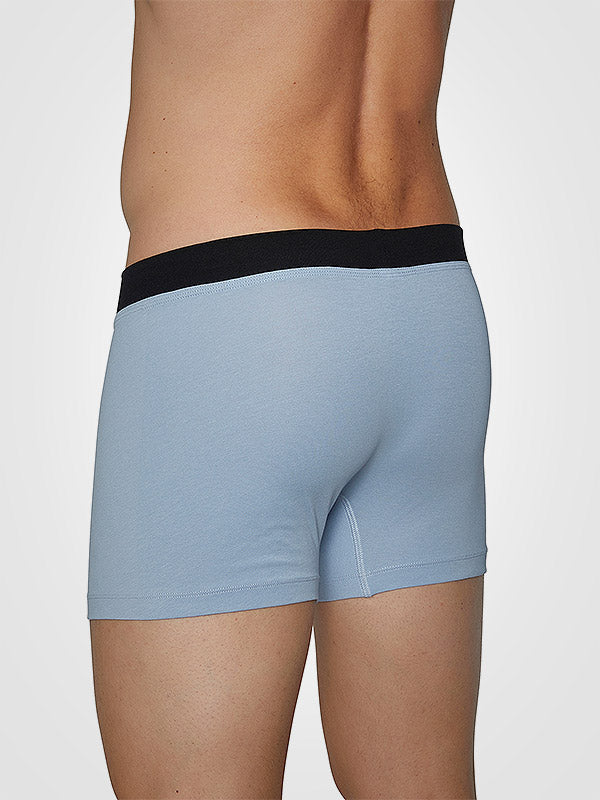 Ysabel Mora 2 vyriškų medvilninių apatinių šortukų komplektas "Gerard Navy - Light Blue - Black"