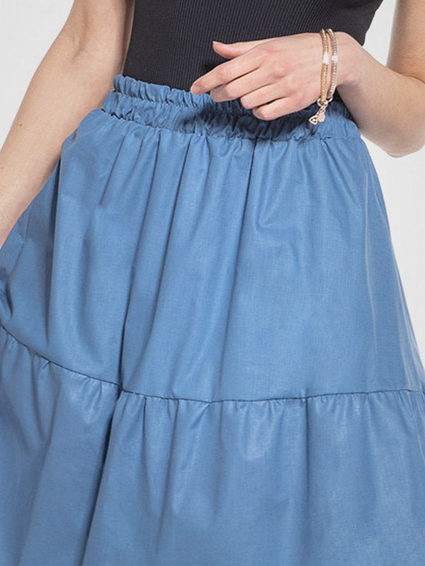 Tessita medvilninis ilgas sijonas "Odeta Jeans Blue"