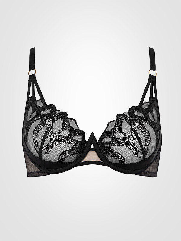 Lisca perregima nėriniuota liemenėlė su lankeliais "Sapphire Black"