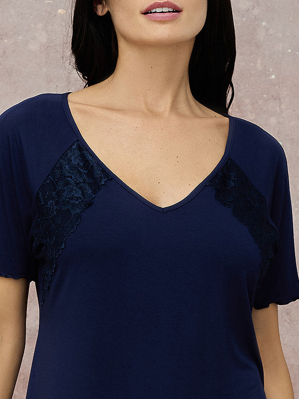 Lega viskoziniai naktiniai "Nicole Dark Blue"