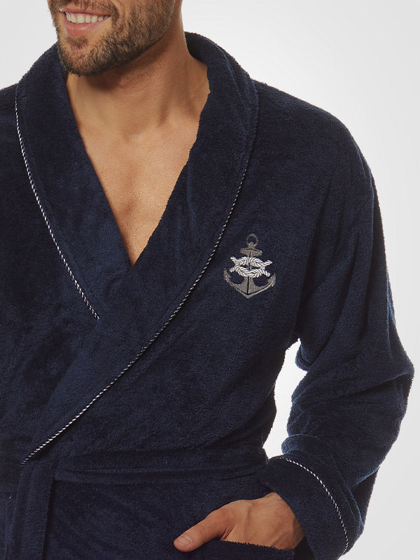 L&L vyriškas chalatas "Marine Dark Blue"