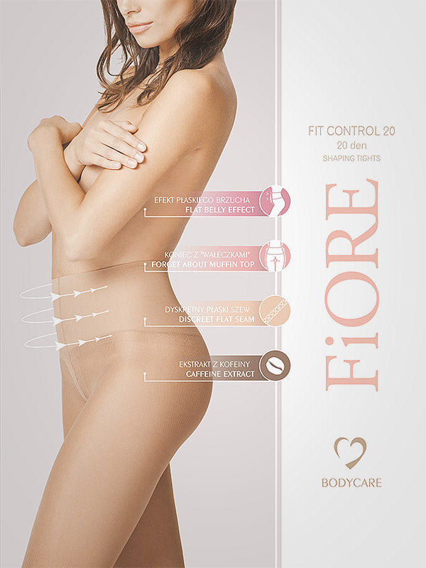 Fiore koreguojančios pėdkelnės su kofeinu "Fit Control 20 Den Light Natural"