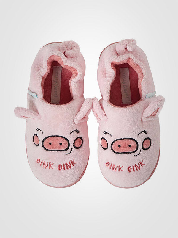 Muydemi vaikiškos šlepetės su auliukais "Oink Oink Pink - Black"